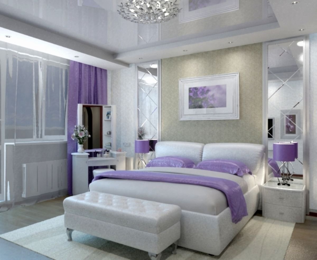 Фиолетовый цвет в интерьере спальни – основные правила отделки | интерьерные штучки