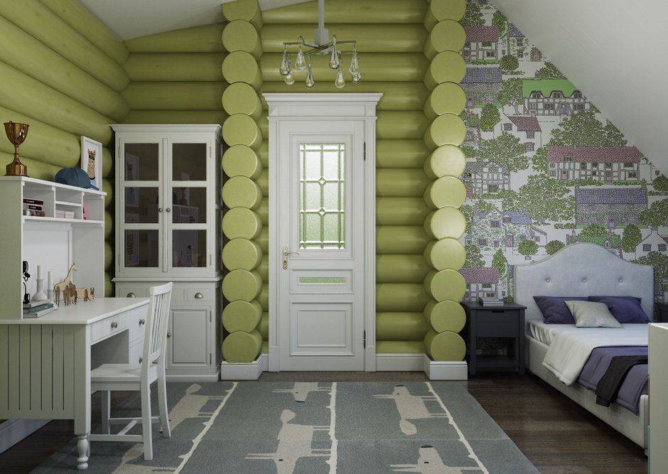 Детская в деревянном доме: интерьер комнаты, фото примеров дизайна