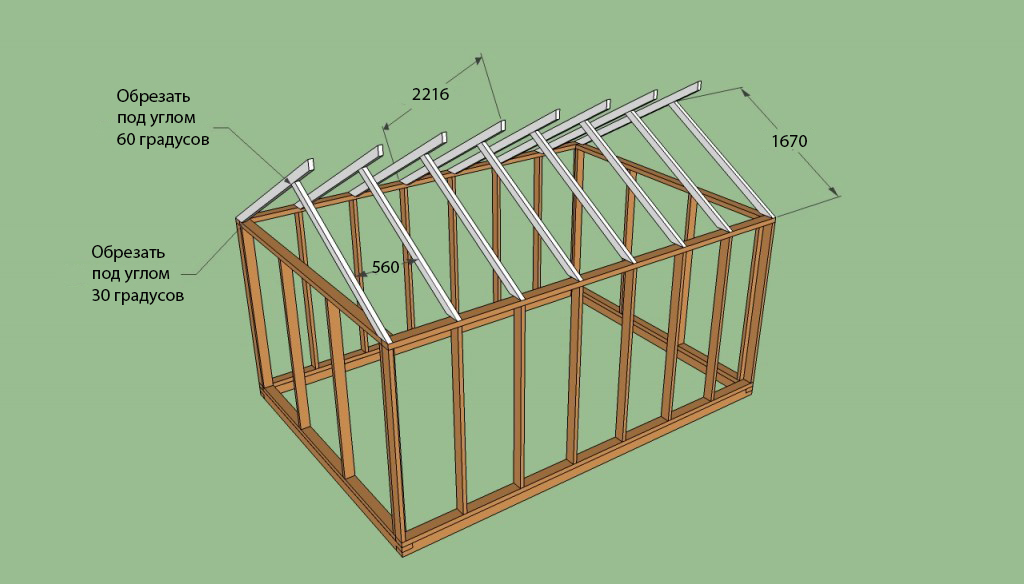Деревянный каркас для теплицы чертеж