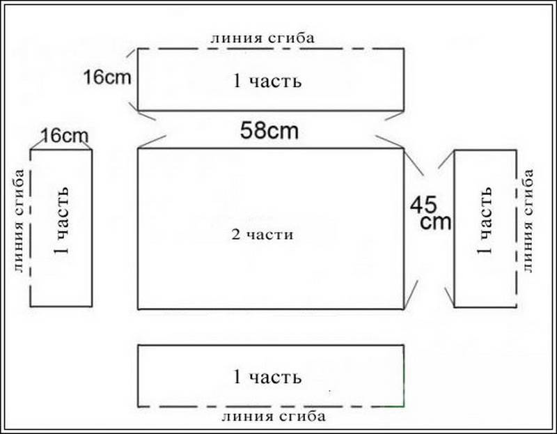 Чертеж лежанки для кота