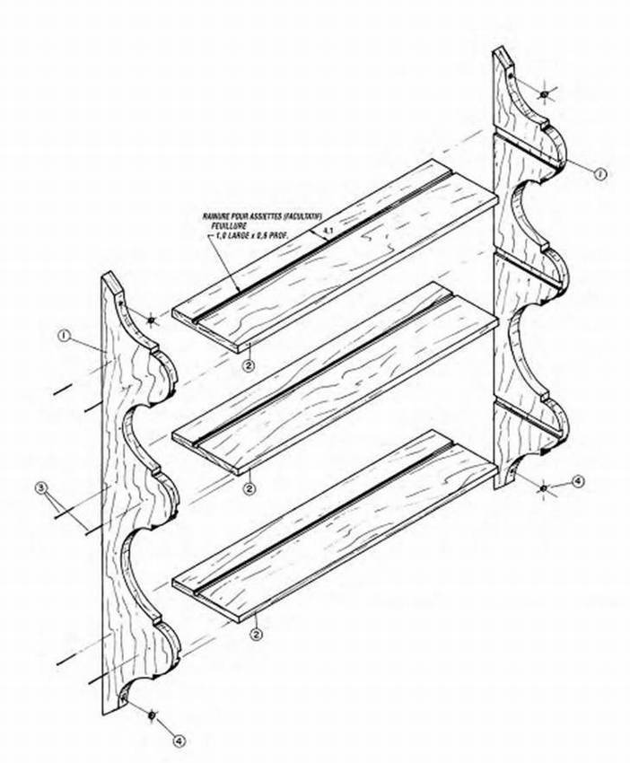 Полка деревянная чертеж