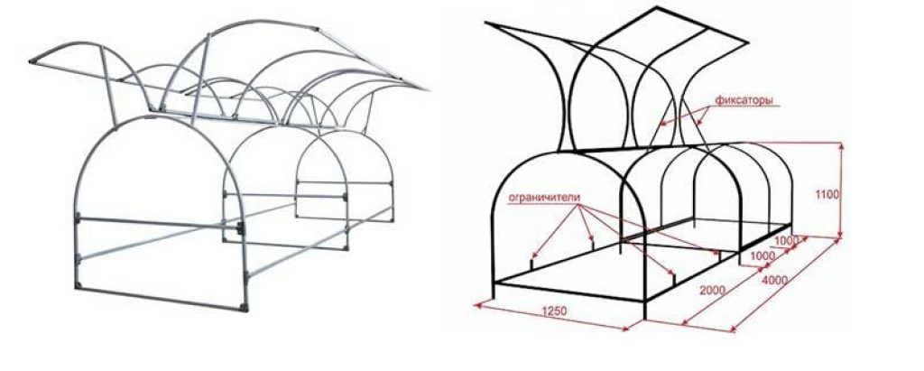 Схема сборки теплицы бабочка