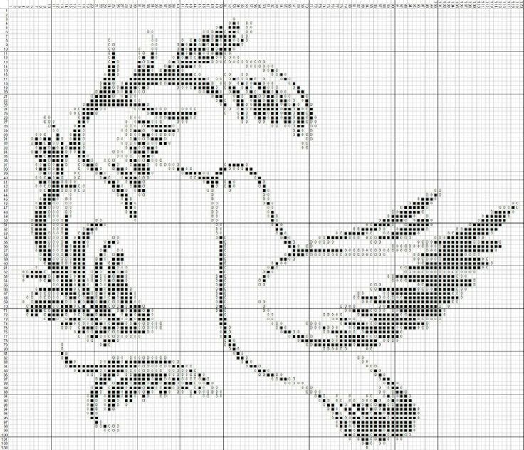 Вышивка крестом птиц: схемы птичек, жар птица бесплатно, черно-белые как вышить, монохром