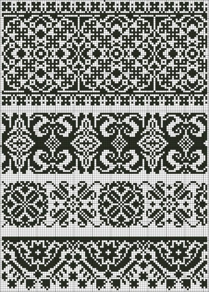 Вышивка крестом узоры и орнаменты схемы: геометрические бесплатно, кельтские народные орнаменты, черно-белые