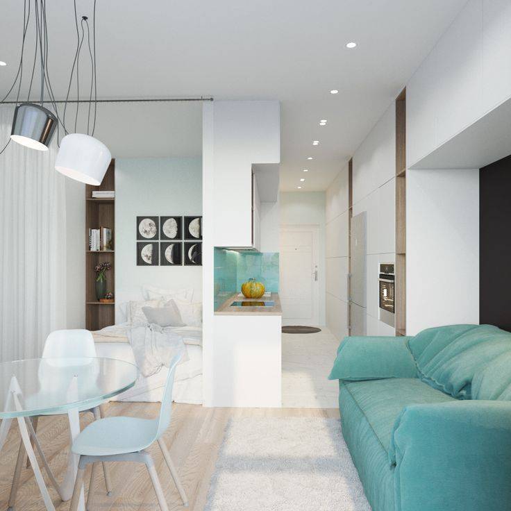 Квартира-студия 30 кв м - планировка, фото: примеры зонирования пространства, дизайн интерьера и организация освещения