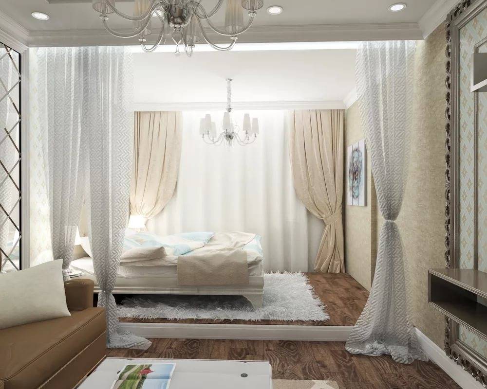 Дизайн интерьера гостиной и спальни в одной комнате