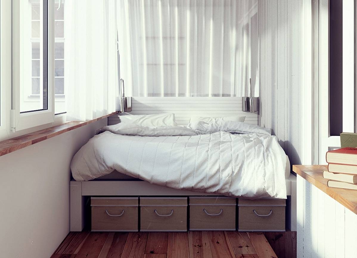 Дизайн спальни с балконом, с лоджией: фото, видео, ремонт, интерьер, идеи