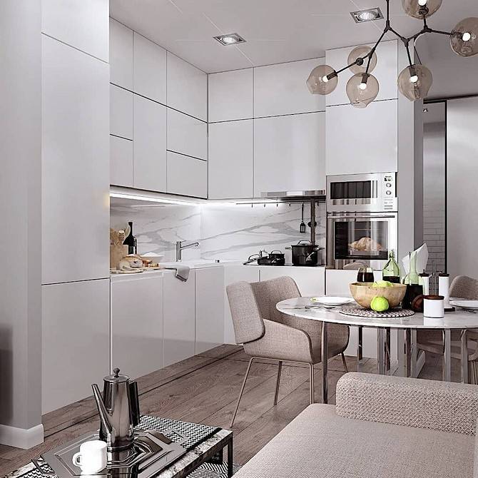 Дизайн кухни-гостиной площадью 18 кв. м: как удобно организовать многофункциональное пространство