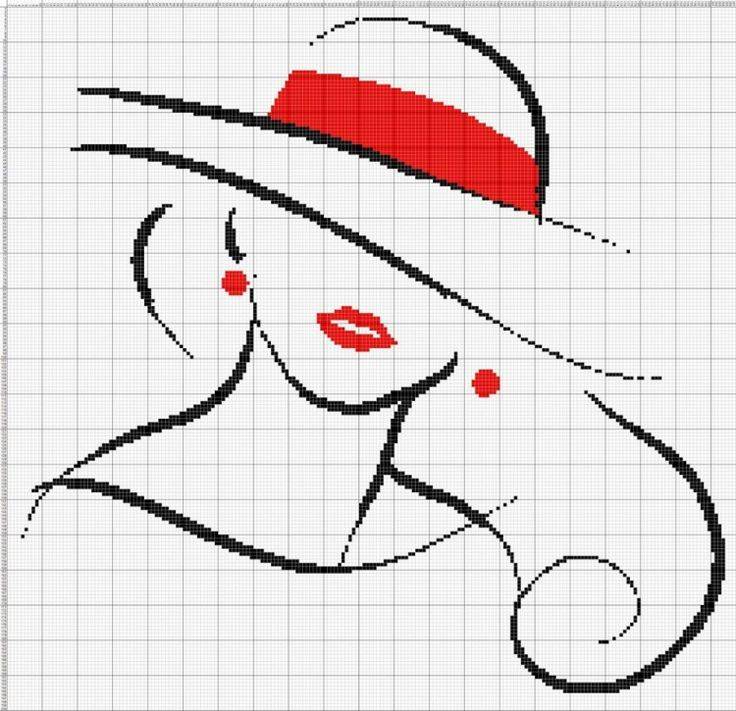 вышивка крестиком схема девушки: в шляпе мужчина и женщина, наборы в красном, с кувшином и на велосипеде, с зонтом