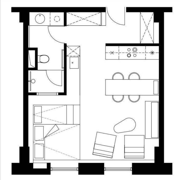 Планировка однокомнатной квартиры: 95 фото примеров удачных и комфортных планировок квартир и домов с одной комнатой
