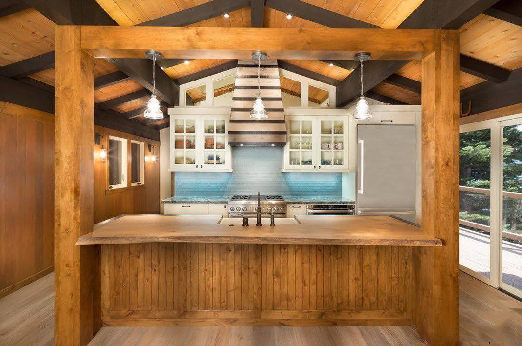 Кухня в деревянном доме: варианты зонирования и 85+ уютных дизайнерских решений