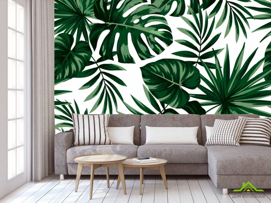 Пальмовые листья на стене