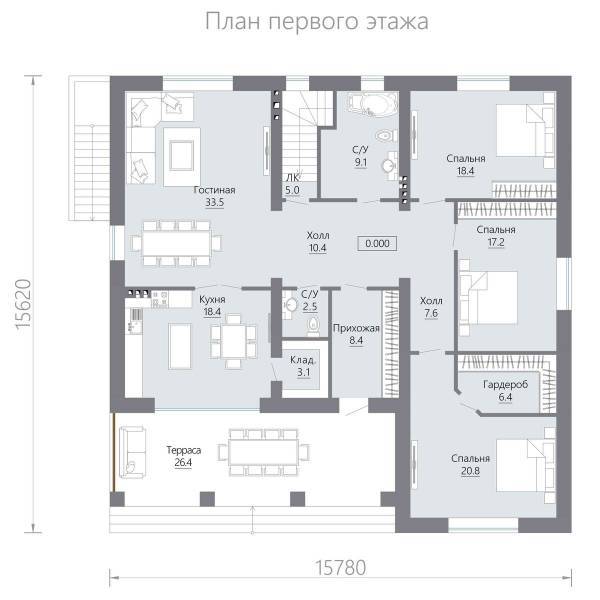 План одноэтажного дома: проекты с фото-примерами, планировки
