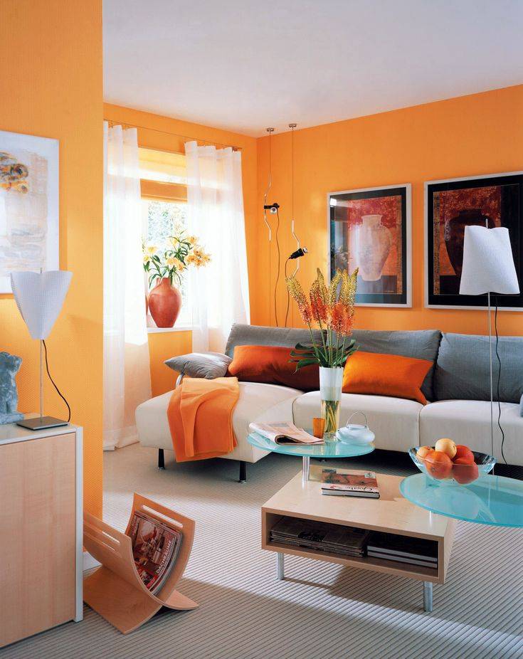 Сочетание персикового цвета с другими цветами в интерьере — 75 фото примеров