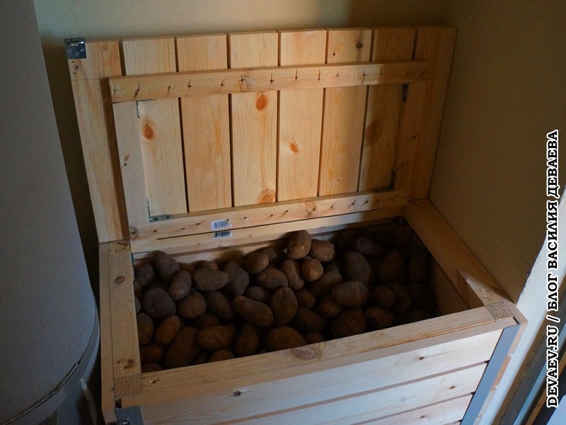 Как сделать ящик для хранения картофеля на балконе зимой: своими руками