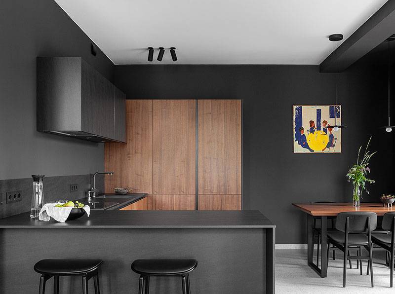 Кухня-гостиная в стиле минимализм: 50 лучших интерьеров