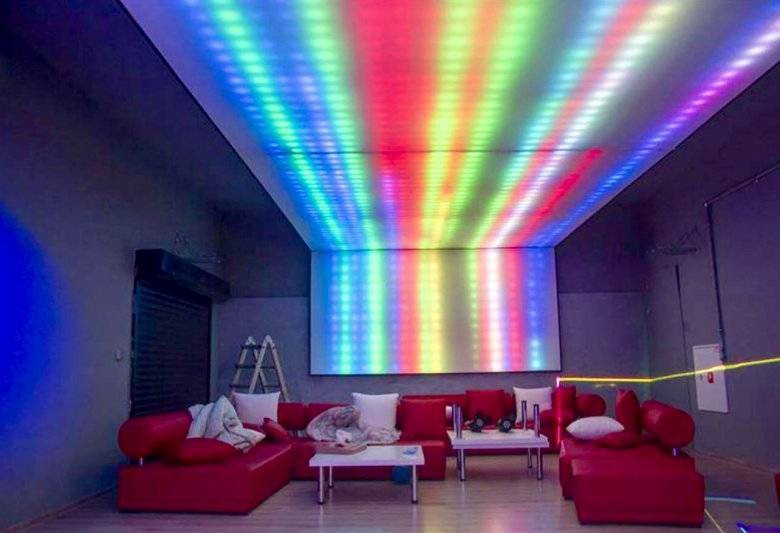 Световые панели на потолок (36 фото): диодные линии и полосы на потолке в квартире, потолочное окно с led подсветкой