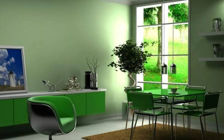Оригинальный дизайн кухни в зеленом цвете: полезные советы по выбору отделки, гарнитура, штор