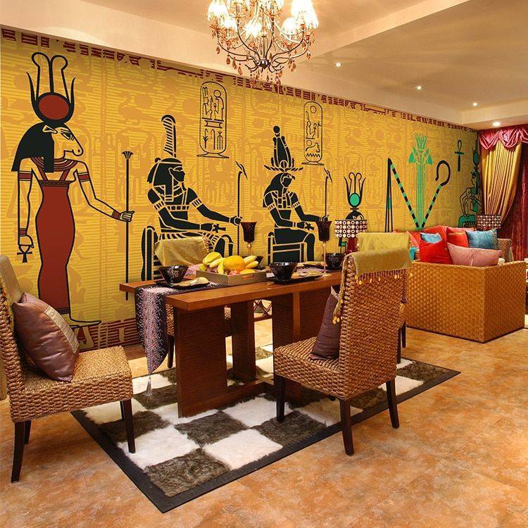 Египетский стиль интерьера квартиры: фото дизайна рисунки орнаменты декор