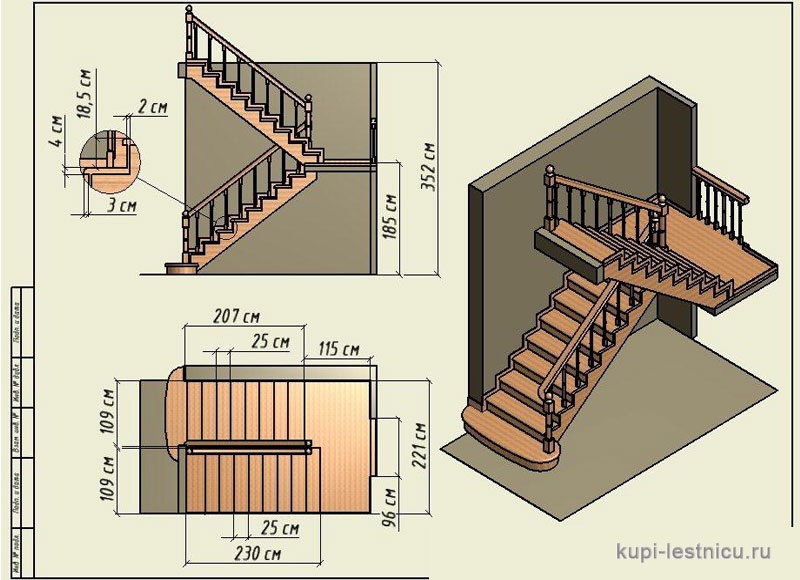 Рассчитываем размеры лестницы на второй этаж на даче и в доме (фото, чертежи, таблицы)