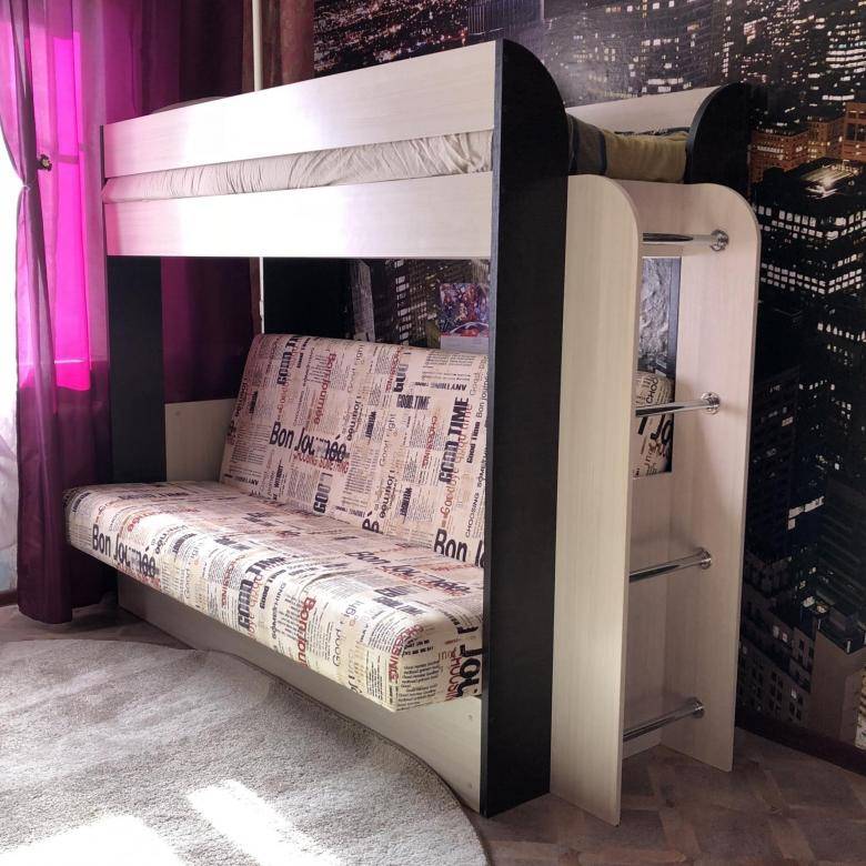 100 вариантов на фото: двухъярусная кровать с диваном