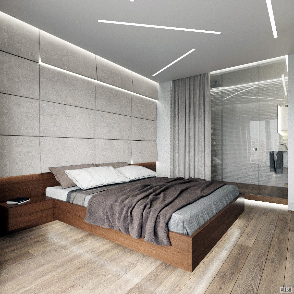 Спальня в стиле минимализм: дизайн интерьера в светлых тонах - 24 фото