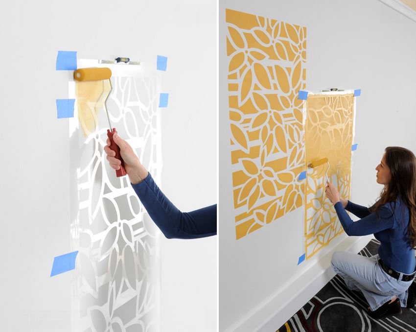 Декоративная покраска стен: трафареты, инструкция по изготовлению, нанесение рисунка