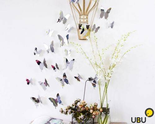 Декорирование стен бабочками из бумаги
