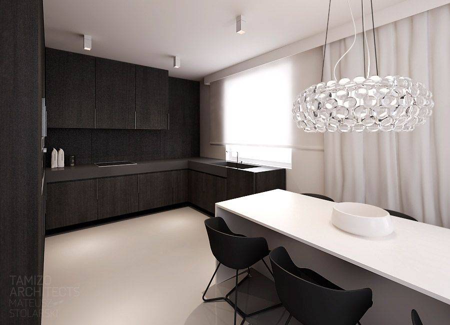 Черно-белая кухня: 40+ фото как оформить минималистичный интерьер
