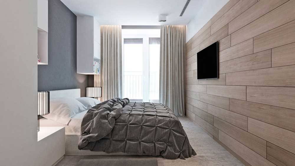 Ламинат в спальне на стене: дизайн спальни в практичном решении, преимущества и особенности отделки, как закрепить своими руками и как выбрать оттенок