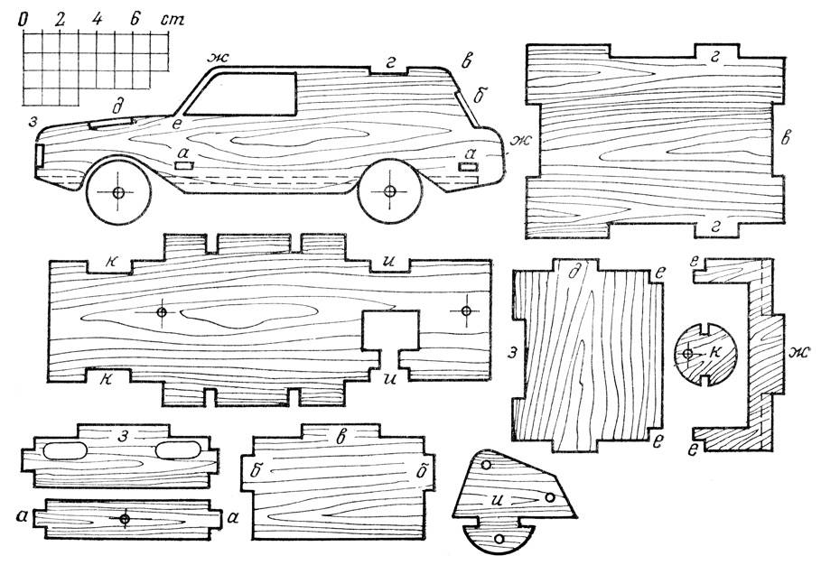 Модель автомобиля из фанеры чертежи с размерами