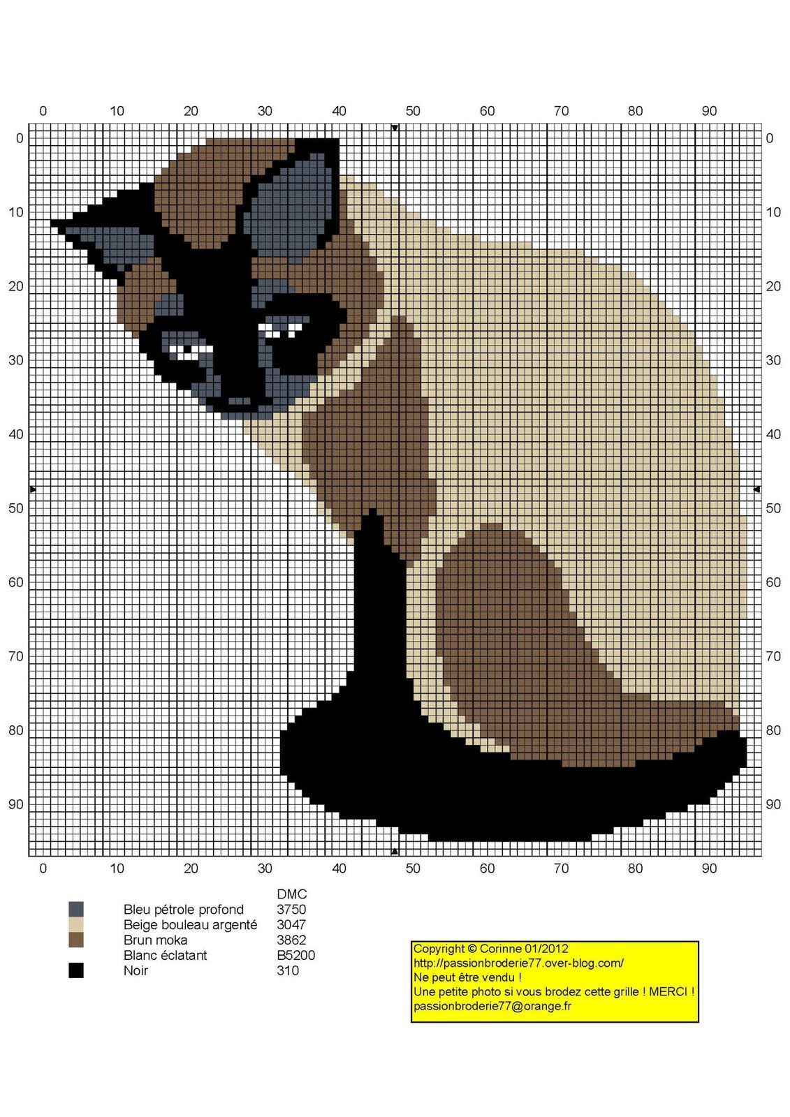 Схема вышивки крестом сиамский кот