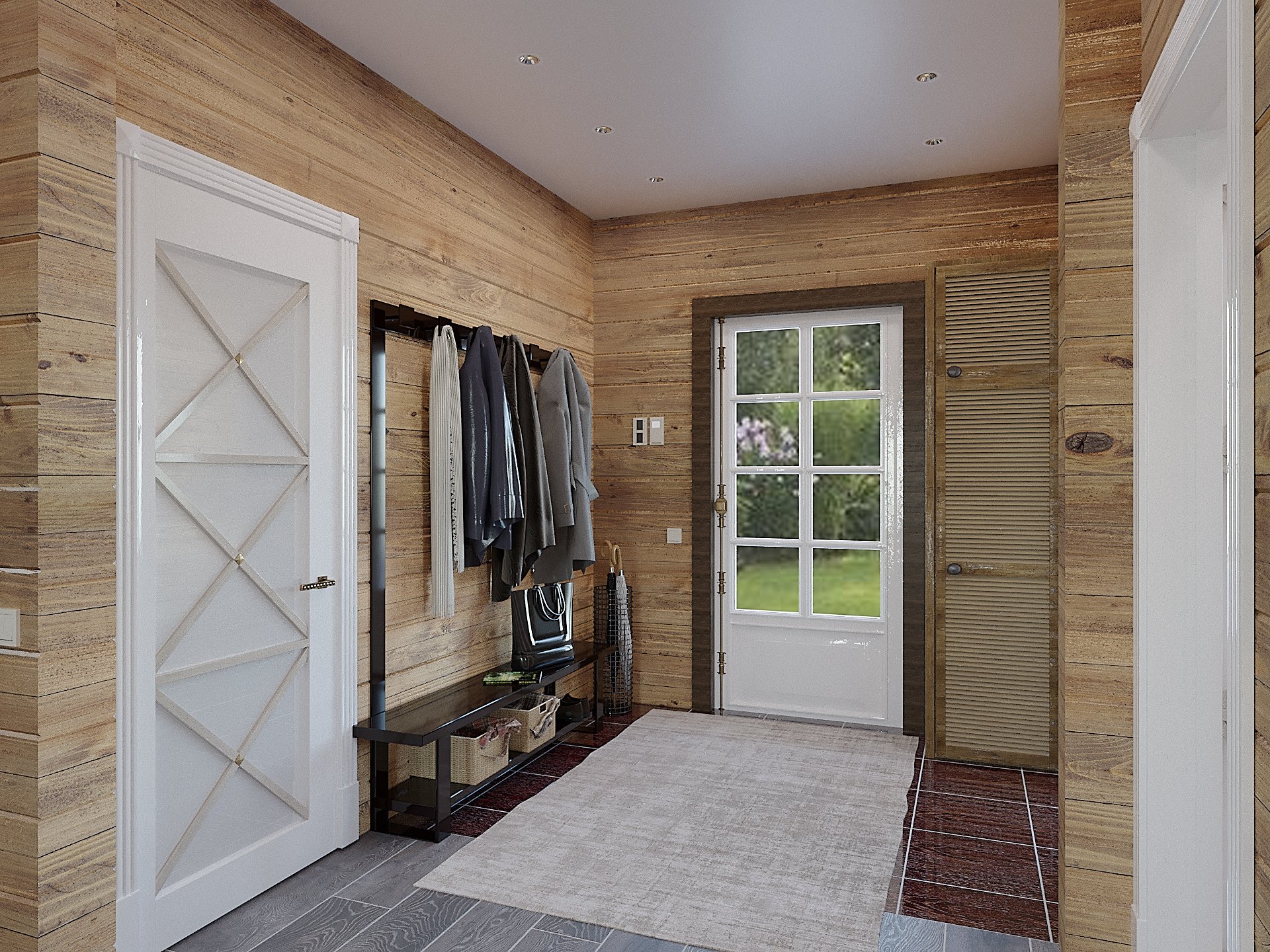 коридор в деревянном доме дизайн