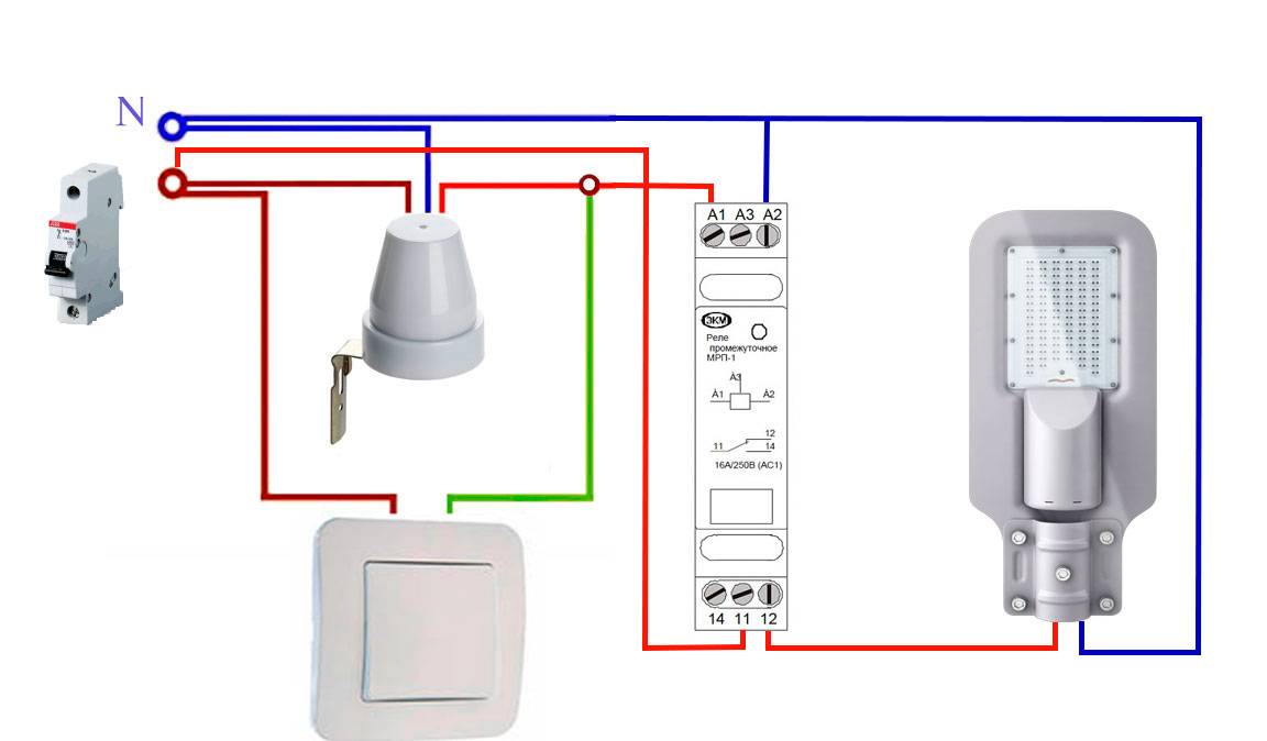 Подключение света с датчиком движения схема