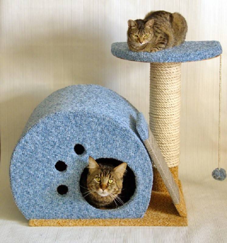 Домик для кошки своими руками - как сделать лежак и игровой комплекс