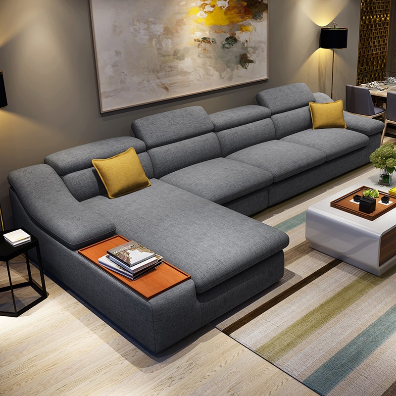 Модульные угловые диваны в интерьере гостиной: удобные варианты и фото