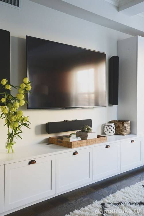 Телевизор в гостиной: фото, выбор места расположения, варианты дизайна стены в зале вокруг тв