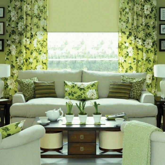 Зеленая гостиная — варианты дизайна и правила сочетания цвета в интерьере (75 фото)