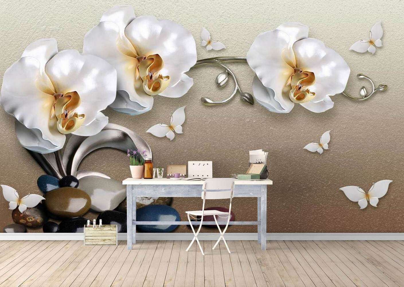Обои для стен с орхидеями, используем в интерьере цветочную тематику. фотообои с изображением орхидей в интерьере: нежные цветы на ваших стенах обои орхидеи в интерьере