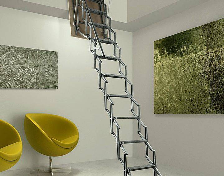 Чердачная лестница с люком — модный помощник в доме