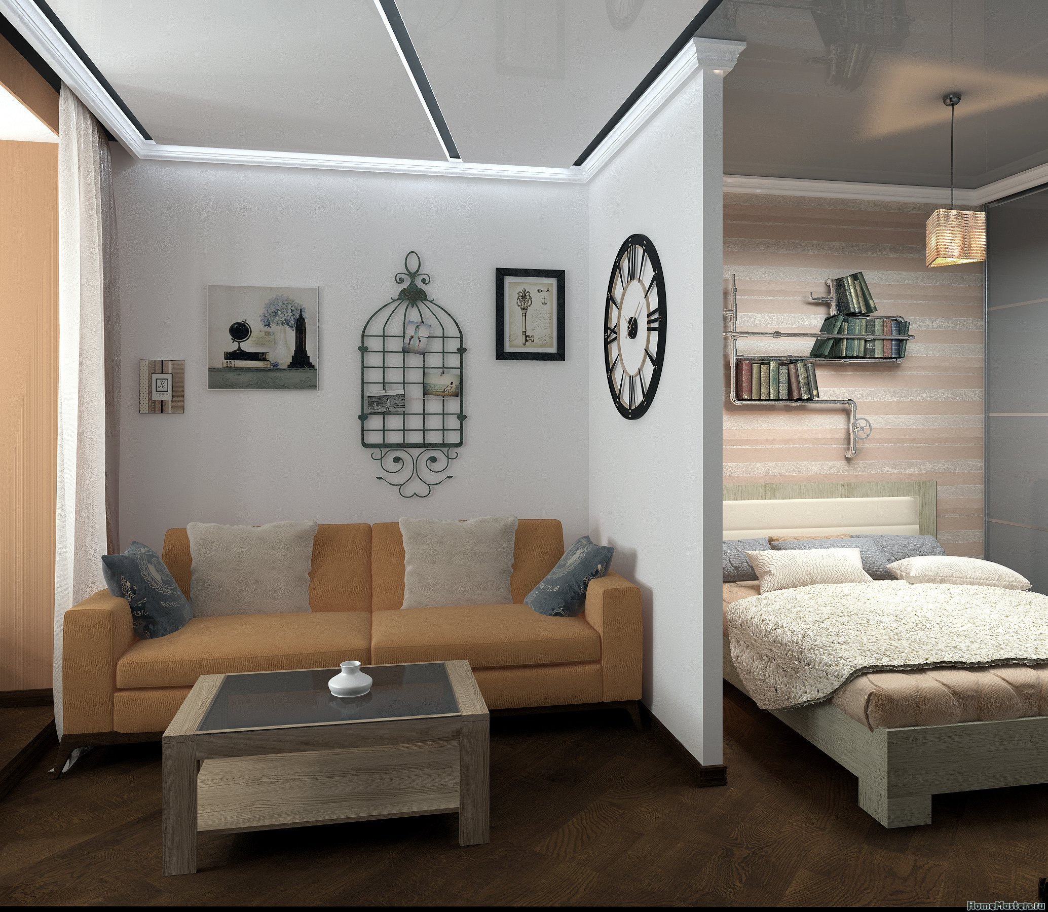 Гостиная и спальня в одной комнате 2022-2023: 100+ фото оригинальных идей