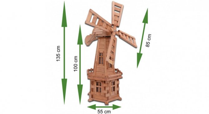 Мельница декоративная для сада своими руками из дерева чертежи с размерами фото