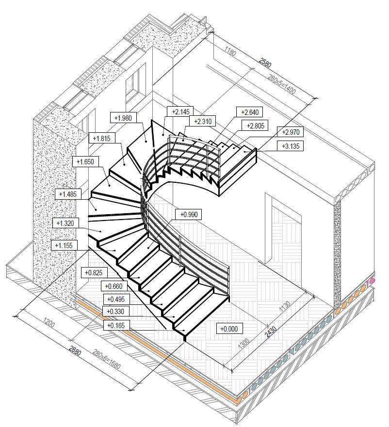 Чертежи и схемы лестница на второй этаже