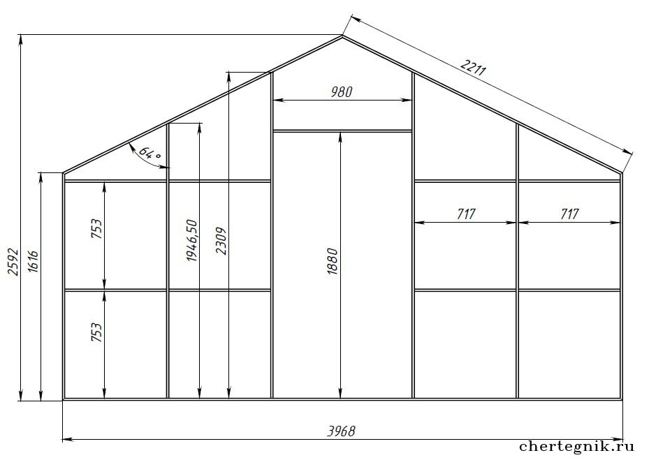 Теплица из поликарбоната своими руками чертежи и размеры