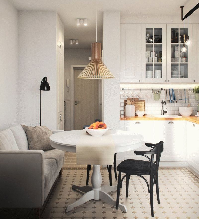 Кухня гостиная в скандинавском стиле — фото модного дизайна