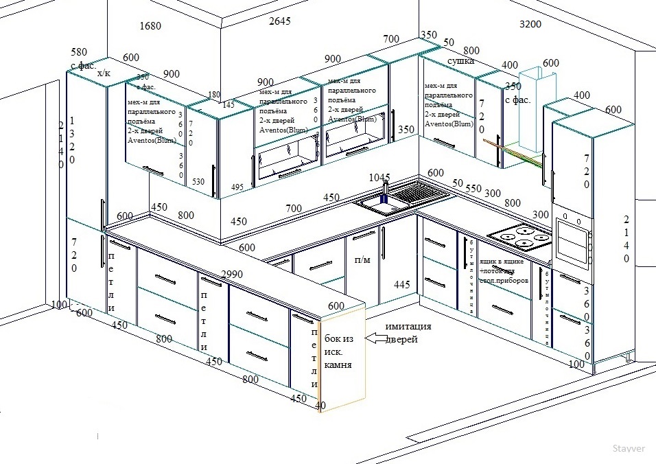 Кухонный гарнитур своими руками чертежи