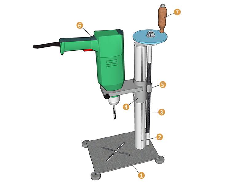 Из дрели сверлильный станок своими руками чертежи