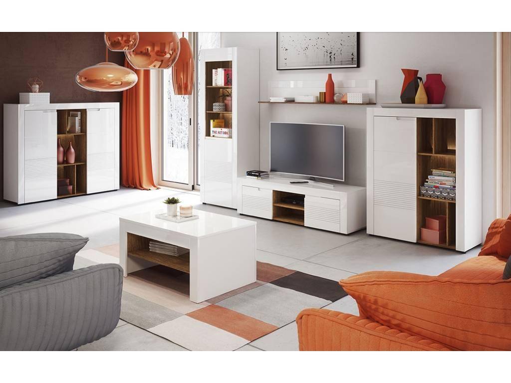Выбираем глянцевую модульную мебель в гостиную: стенки, шкафы, гостиные