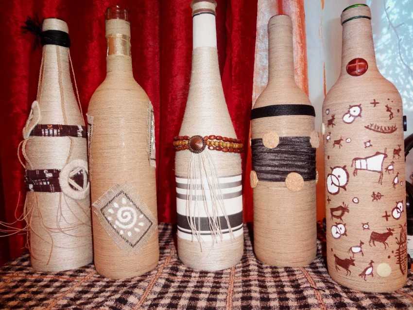 Красивый декор бутылок своими руками - мастер-класс оформления и тематического украшения бутылок