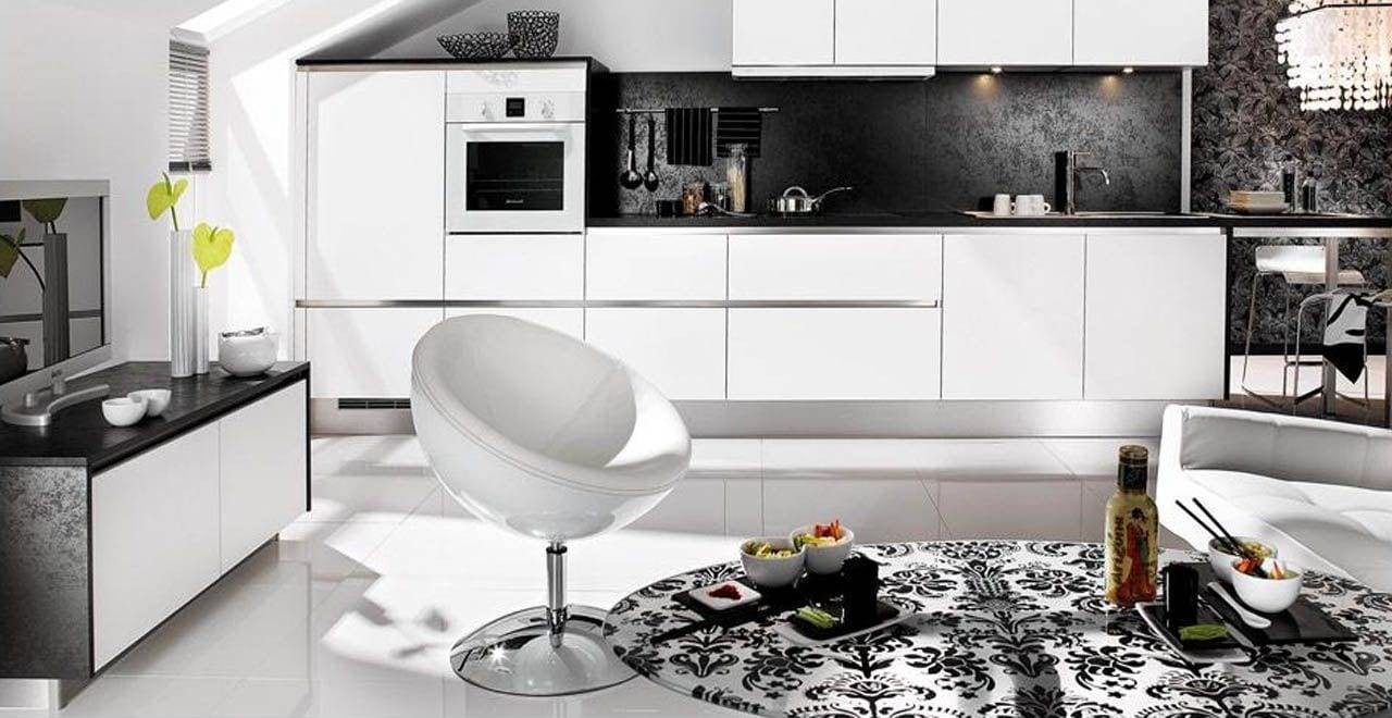 Фото черно белой кухни дизайн фото